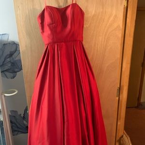Red ball gown